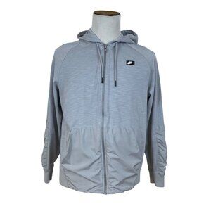 Nike Mens Gray Long Sleeve Hooded Full-Zip Jacket Size L